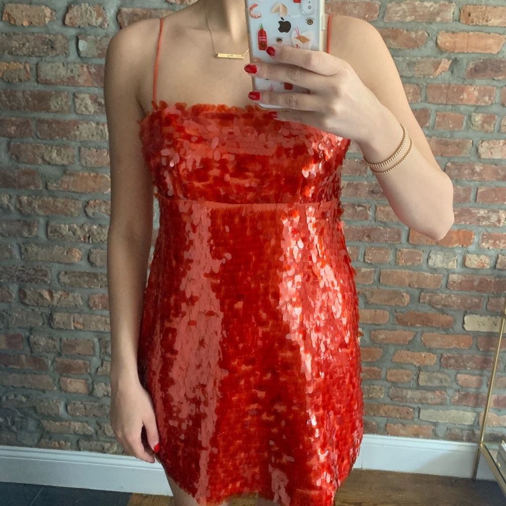 COPY - Zara Red Sequin Mini Dress